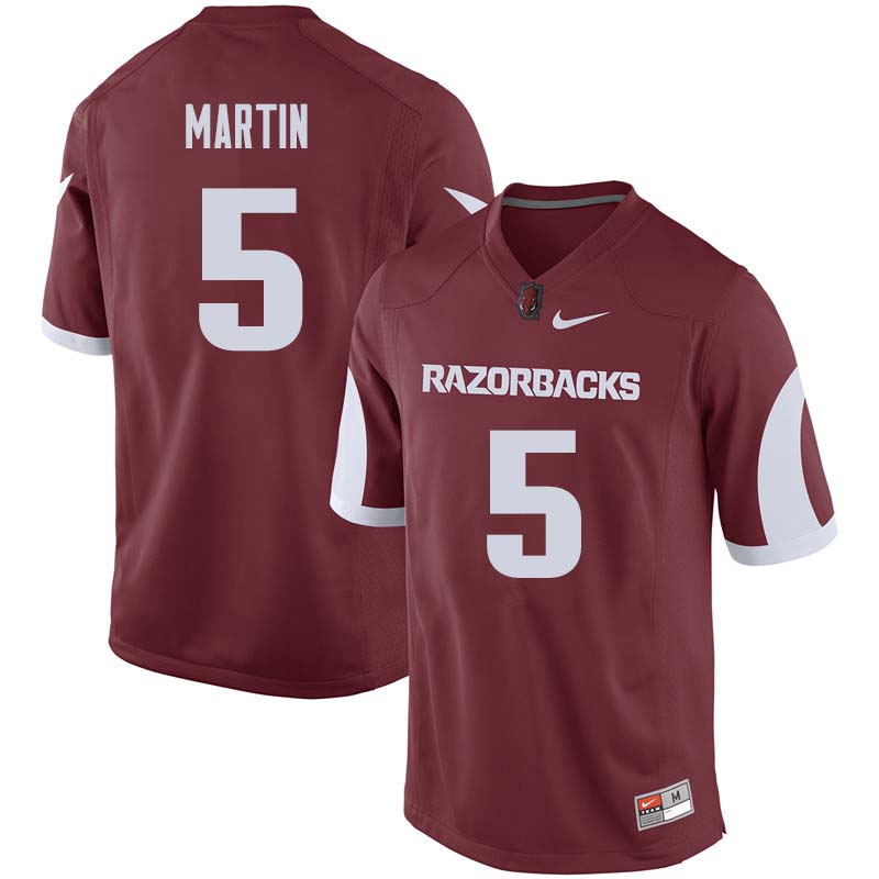 Men #5 Brandon Martin Arkansas Razorback College Football Jerseys Sale-Cardinal